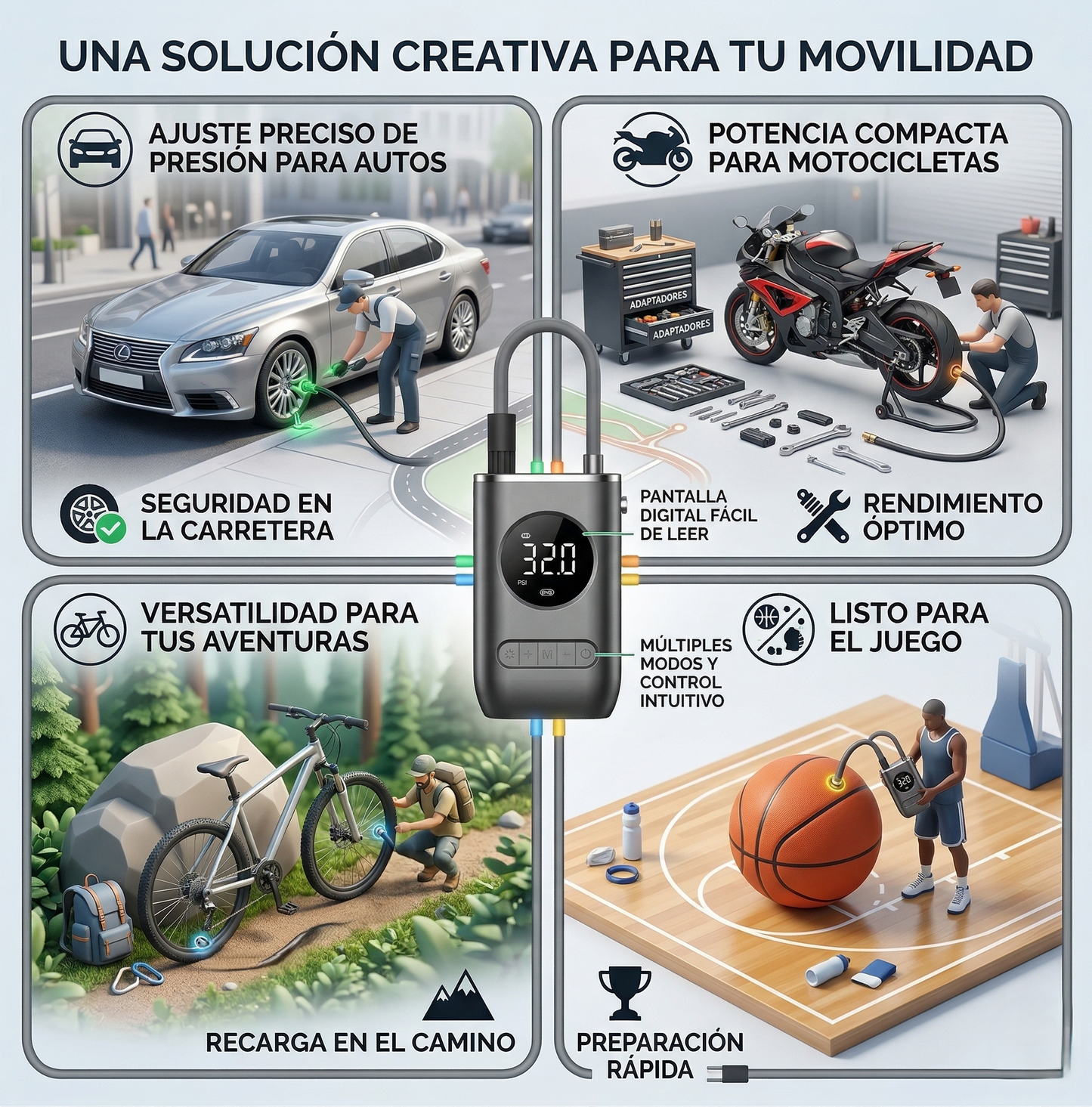 MINI COMPRESOR DE AIRE PORTATIL RECARGABLE