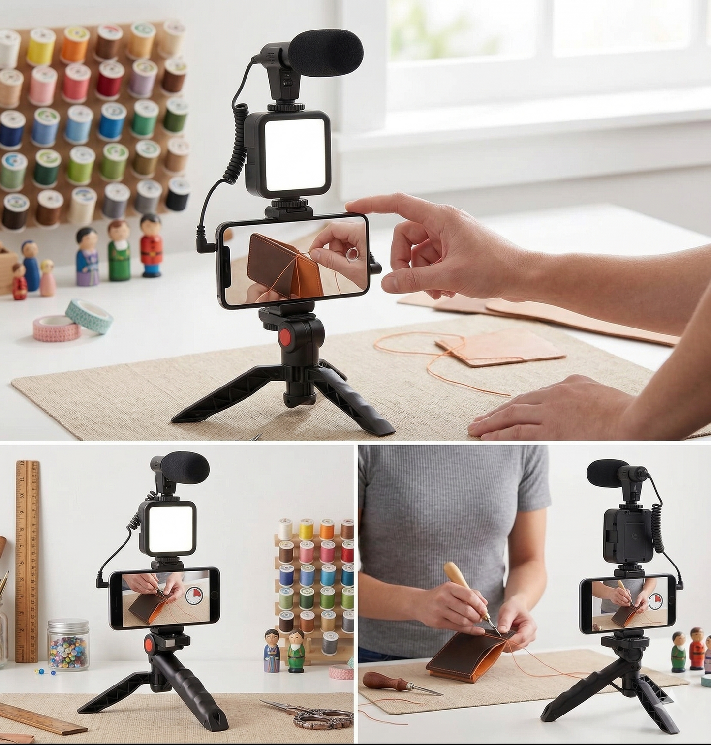 SOPORTE PARA CELULAR + KIT PARA CREACION DE CONTENIDO